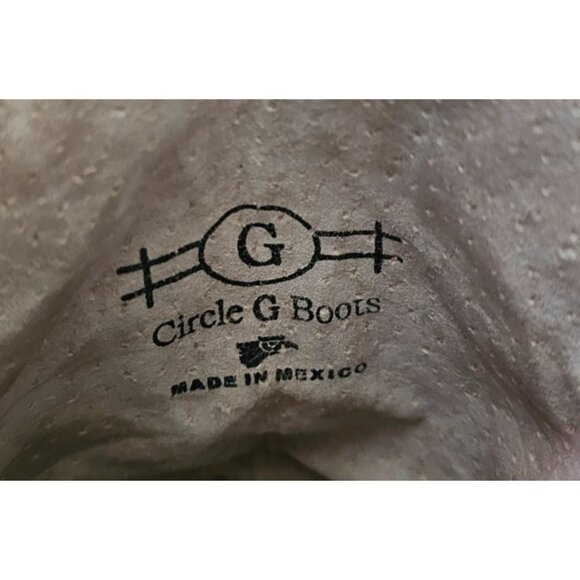 Circle G Made in Mexico Exotic Leather Cowboy Boots Size 9 1/2 - Picture 5 of 7